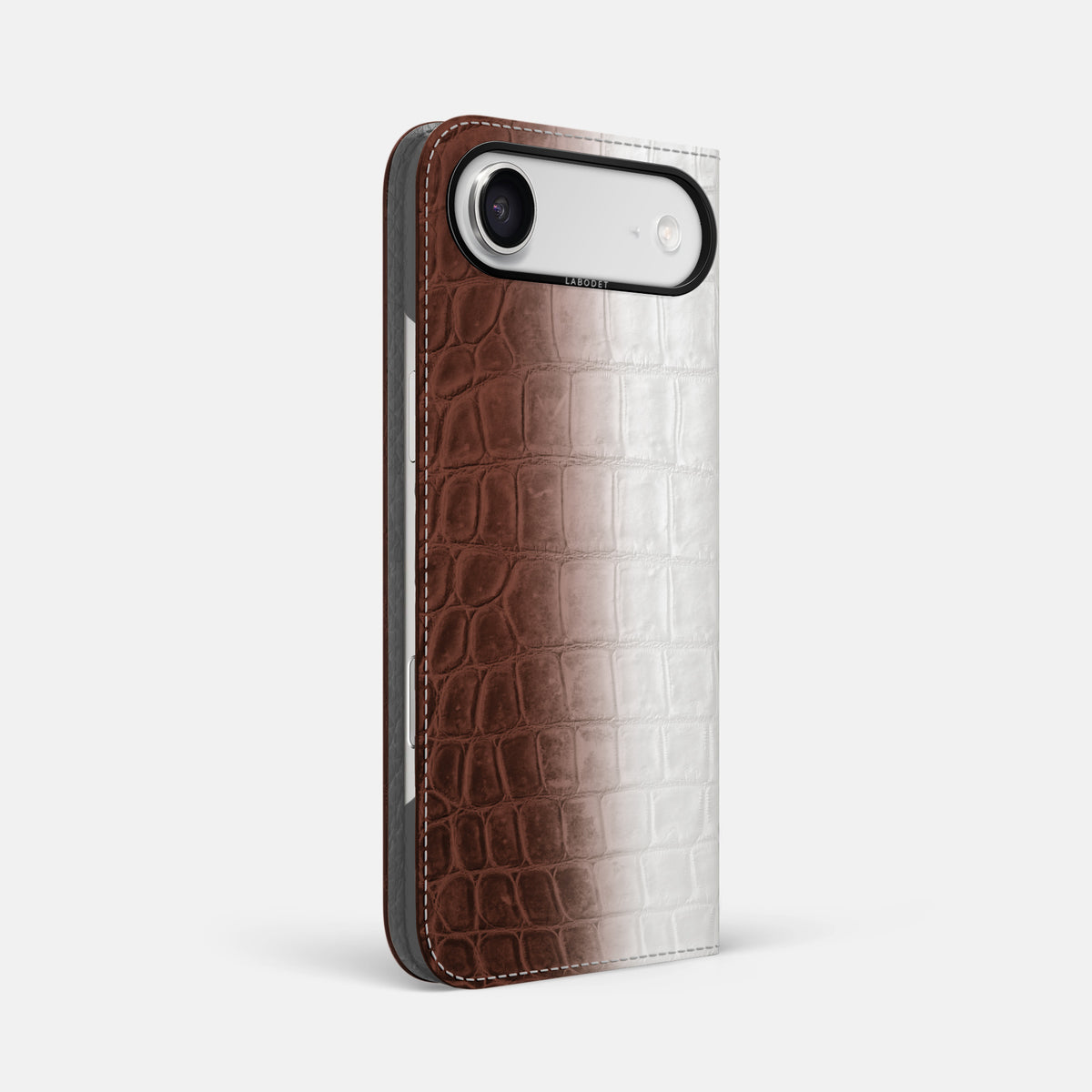 Folio Case For iPhone 17 Air In Himalayan Crocodile -1 | Dark-Brown-Black