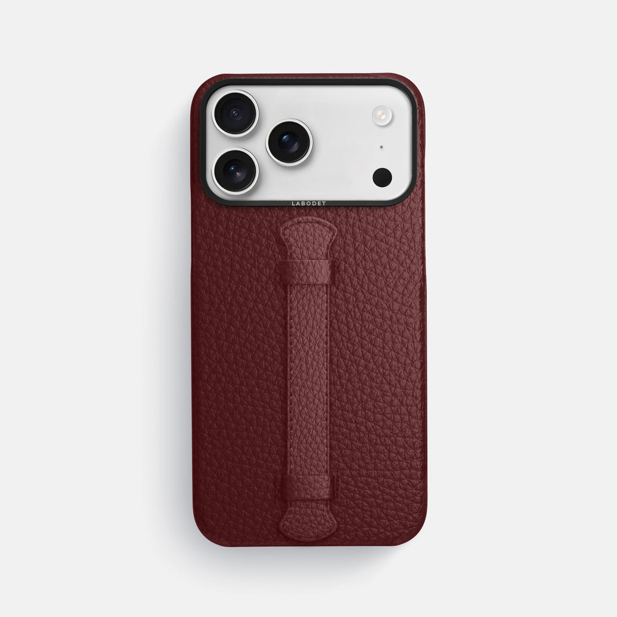 Center Handle For iPhone 17 Pro Max In Calf -1 | Bordeaux-Black