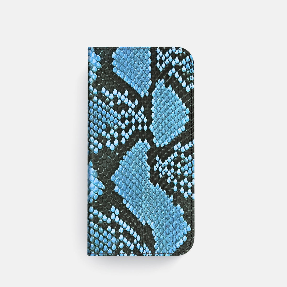 Folio Case For iPhone 18 Pro In Deluxe Python -4 | Pacific-Blue-Steel