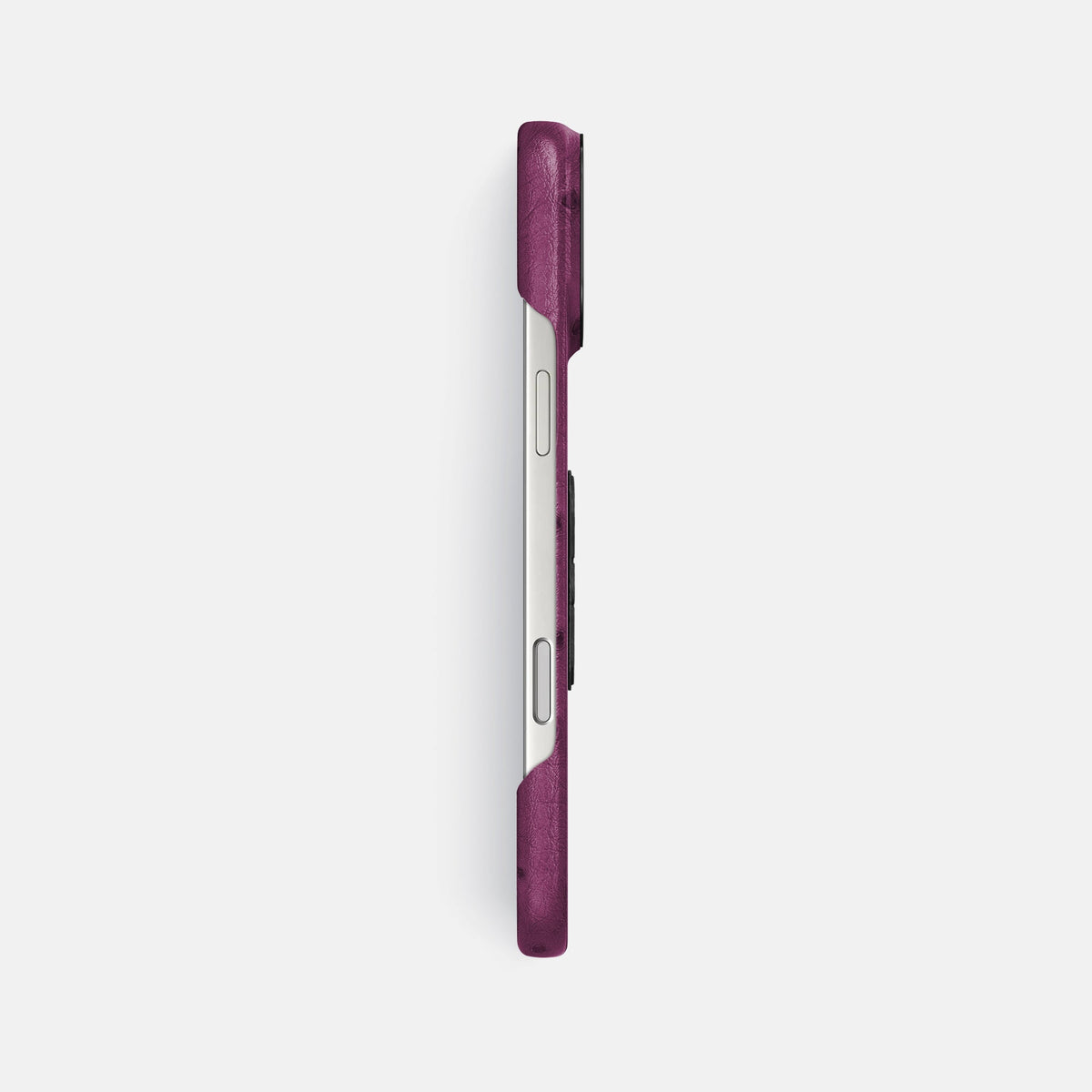 Classic Case With Carbon Skull For iPhone 18 Pro Max In Ostrich -3 | Purple-Black