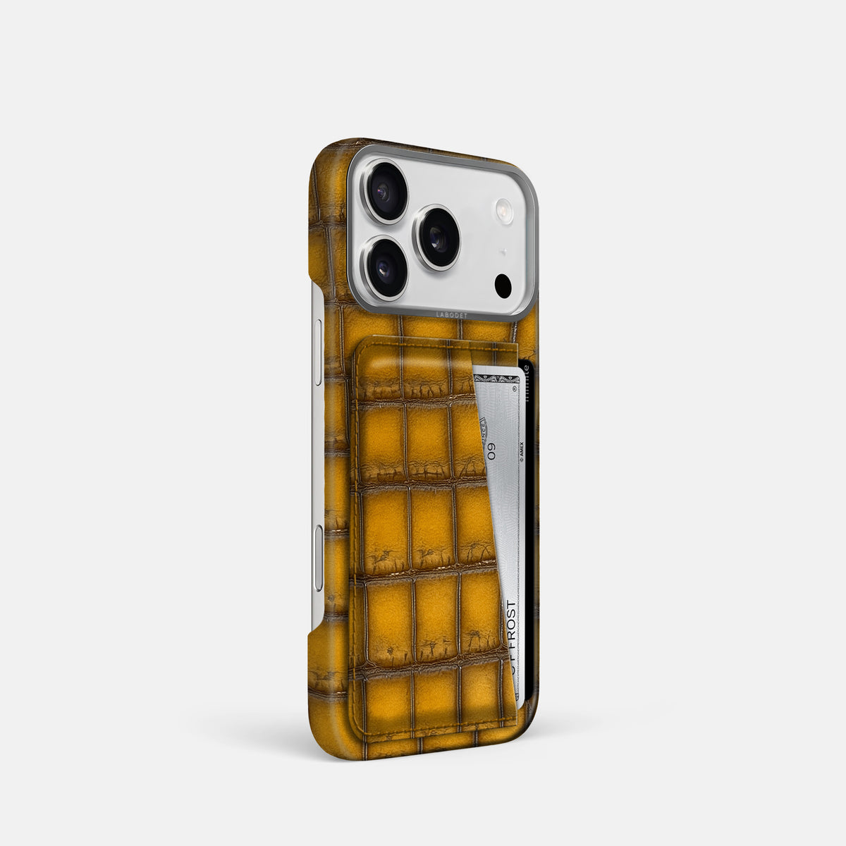 Double Card Case For iPhone 17 Pro In Patina Alligator -2 | Sydney-Steel