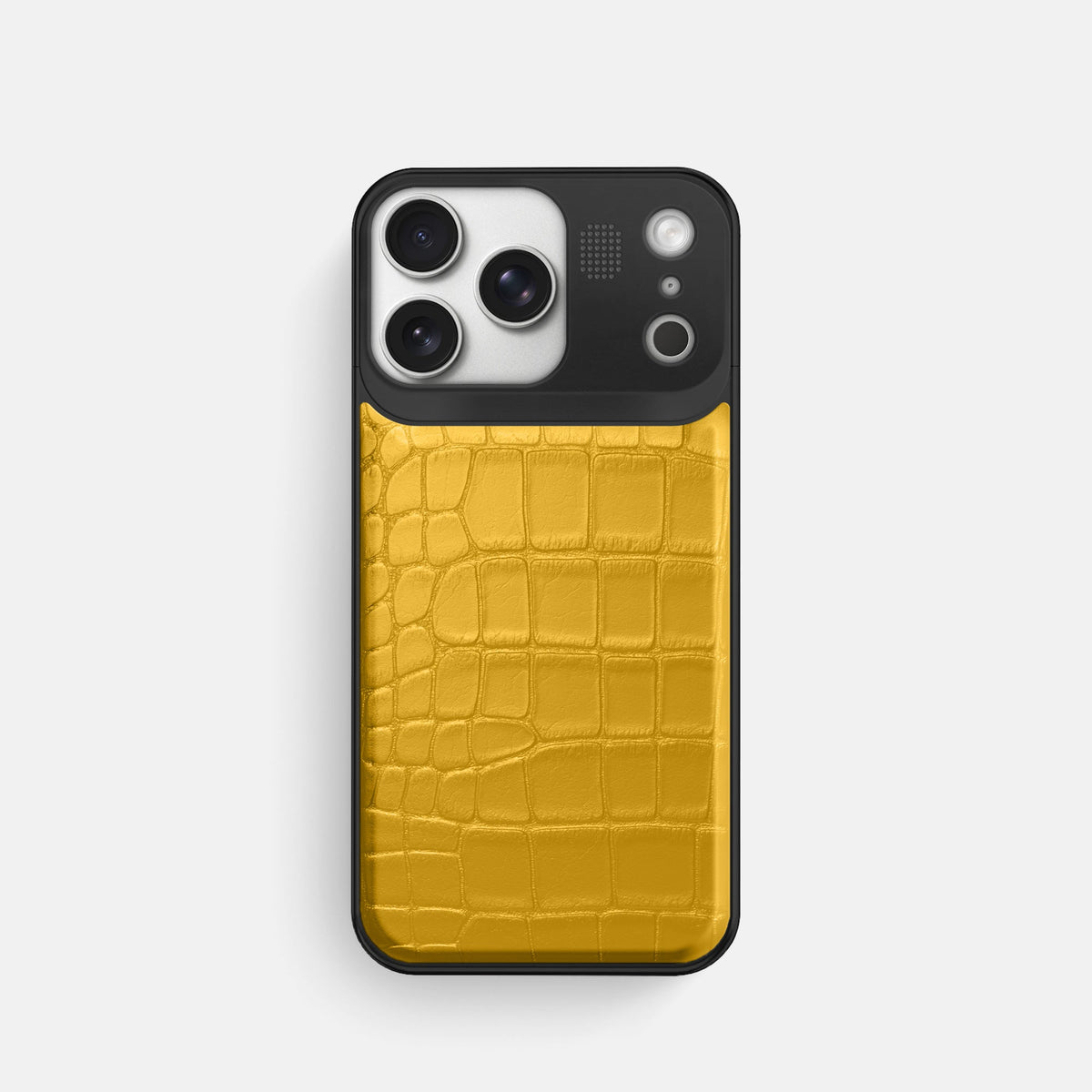 Metal Case For iPhone 18 Pro In Alligator -1 | Yellow-Black