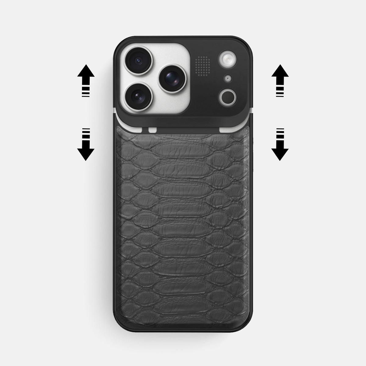 Metal Case For iPhone 17 Pro Max In Python -2 | Grey-Black