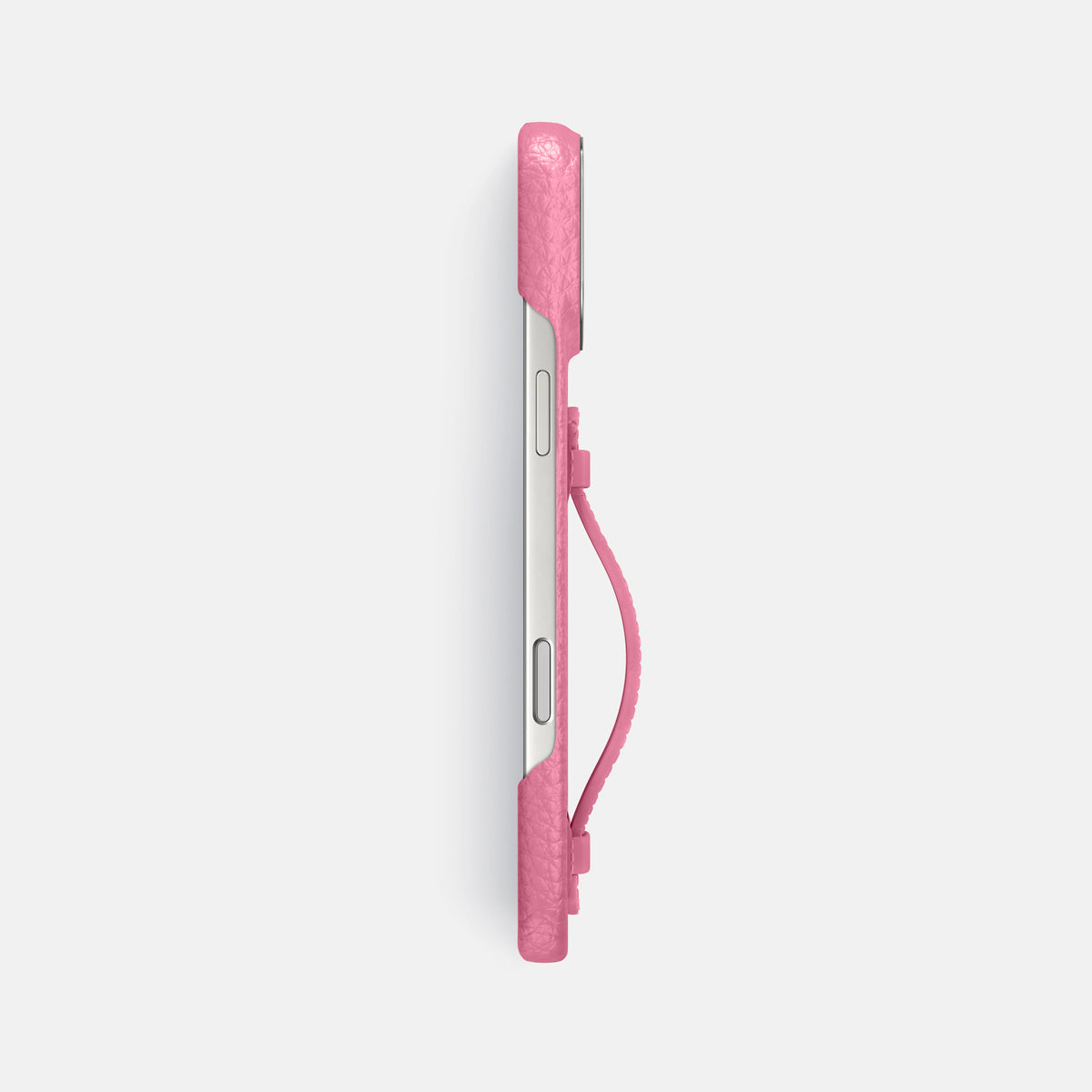 Center Handle For iPhone 17 Pro Max In Calf -2 | Pink-Steel