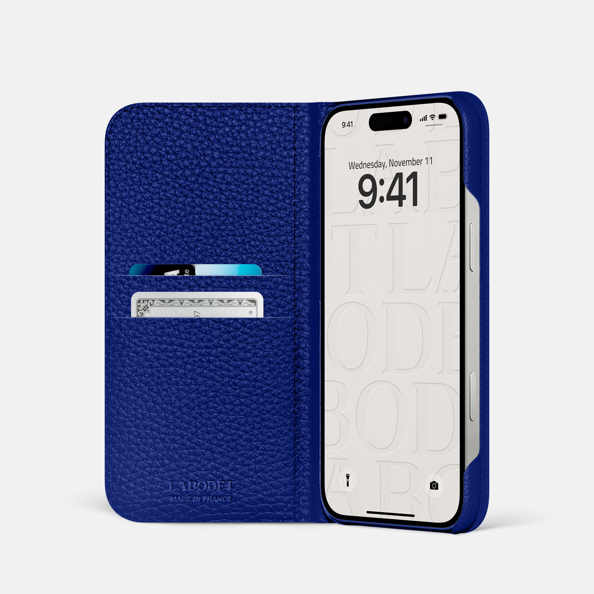 Folio Case For iPhone 17 Pro In Calf -2 | Royal-Blue-Steel
