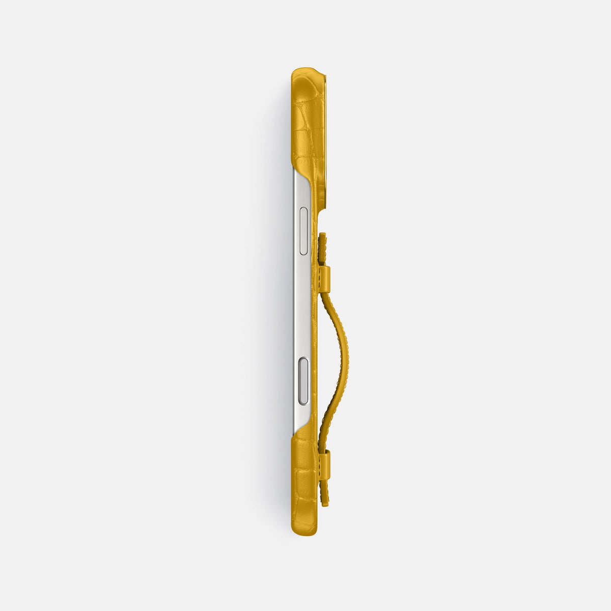 Handle Case For iPhone 18 Pro Max In Alligator -3 | Yellow-Gold