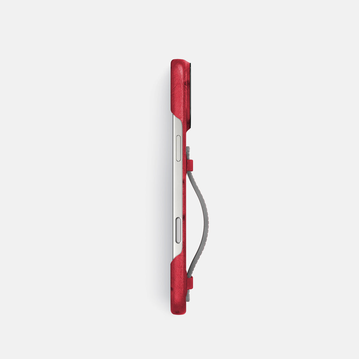 Center Handle Coloré For iPhone 17 Pro In Ostrich -2 | Red-Black