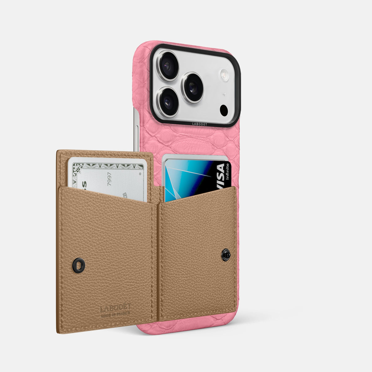 Bi-Fold Case For iPhone 18 Pro Max In Python -2 | Pink-Black