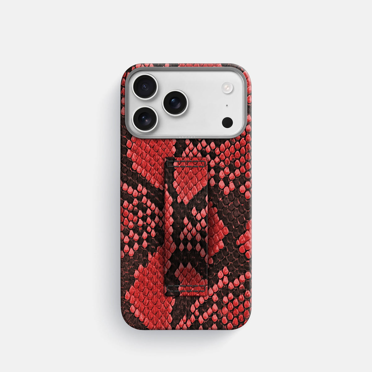 Finger Case For iPhone 18 Pro In Deluxe Python -1 | Red-Steel