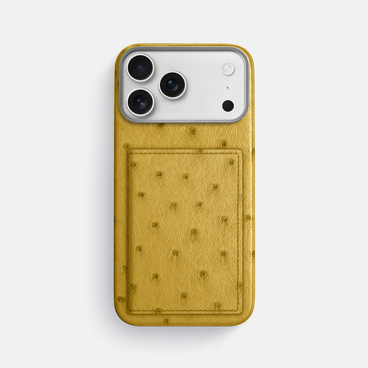 Bi-Fold Case For iPhone 17 Pro Max In Ostrich -1 | Gold-Steel