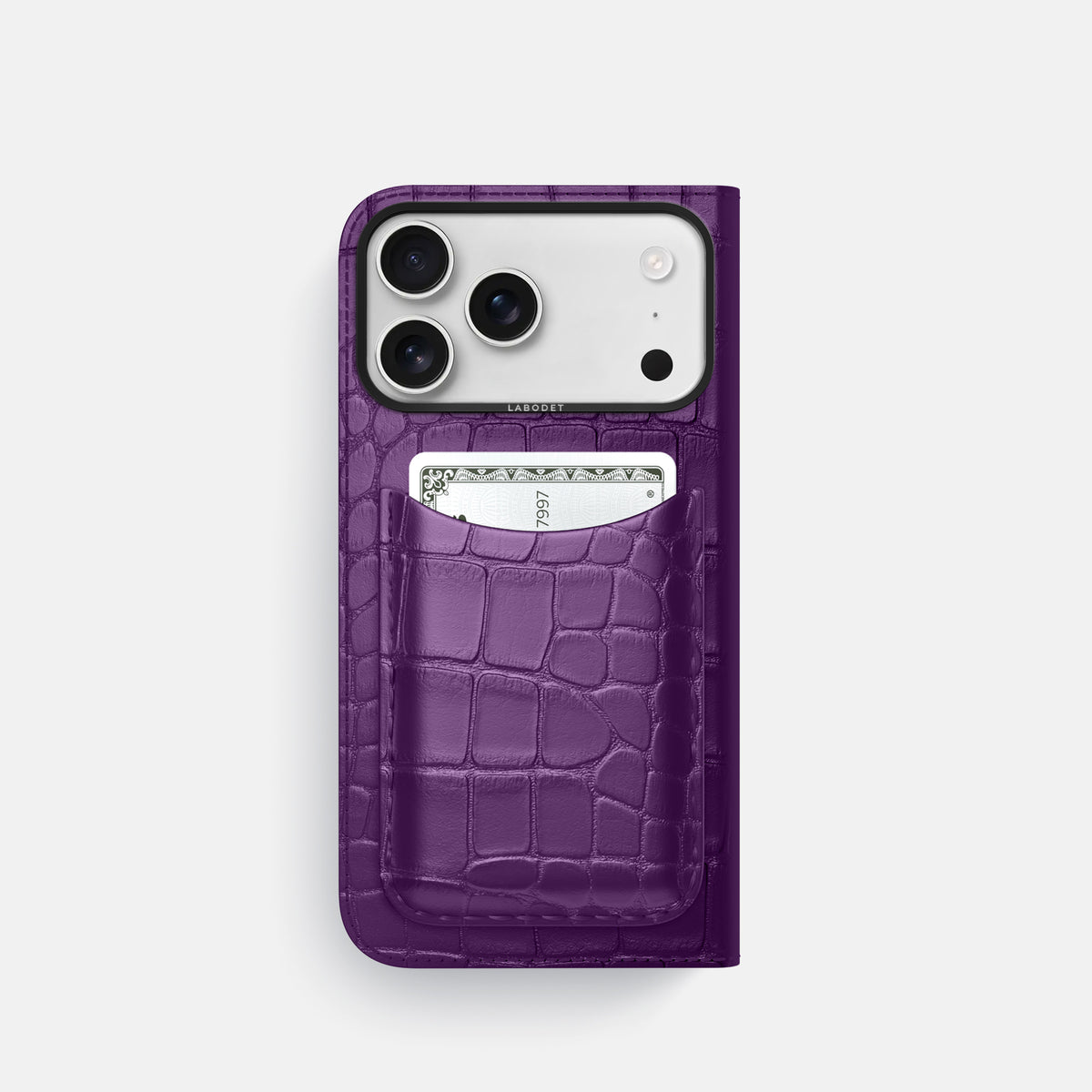 Folio Case with Card For iPhone 17 Pro In Alligator -3 | Purple-Black