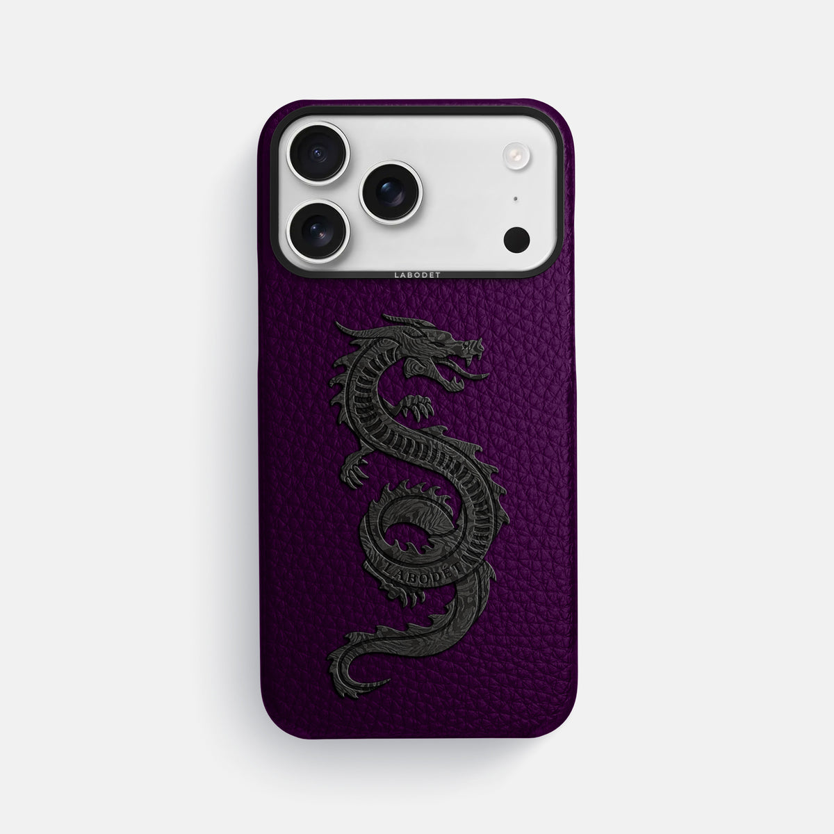 Classic Case With Carbon Dragon For iPhone 17 Pro Max In Calf -1 | Violet-Black