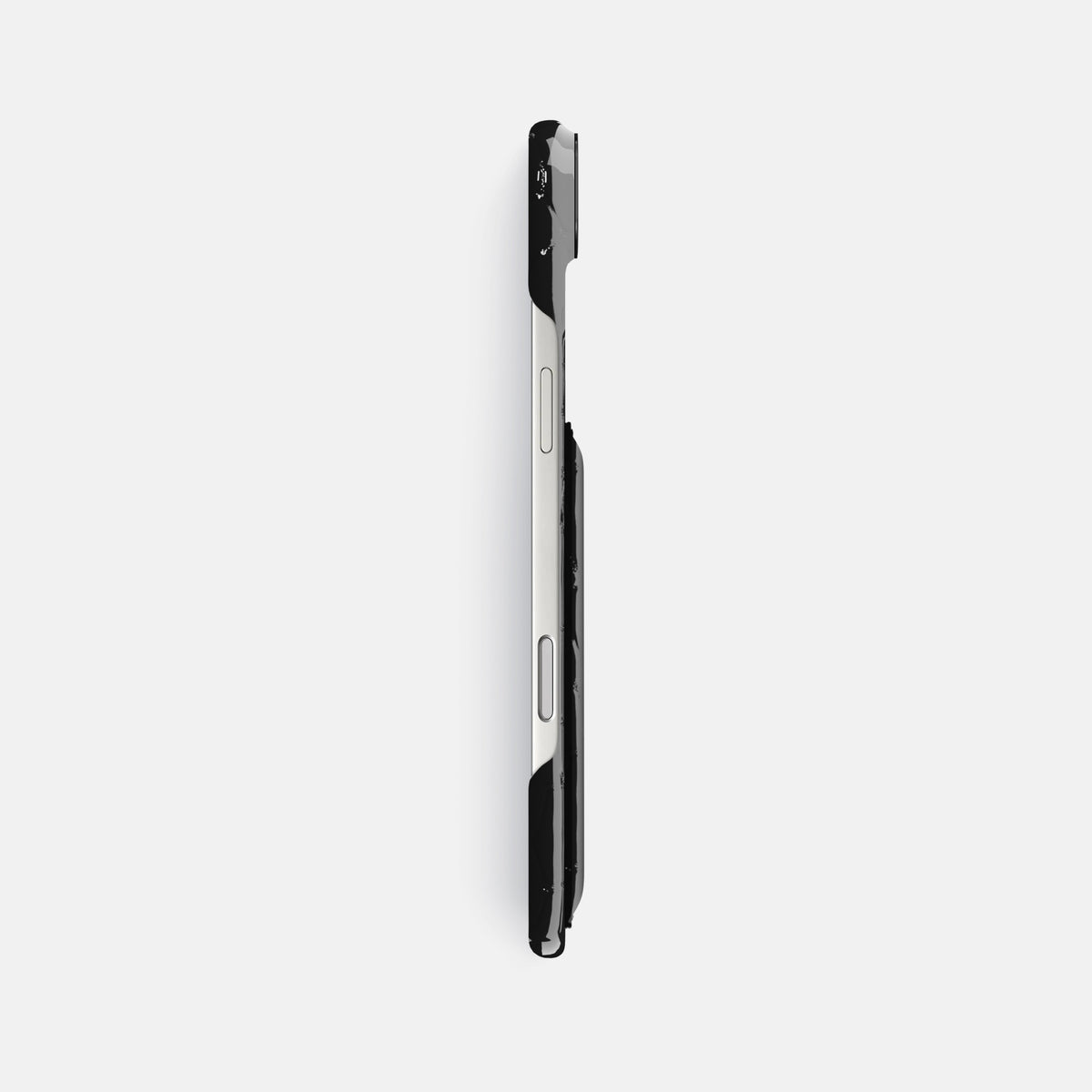 Double Card Case For iPhone 17 Air In Shiny Alligator -3 | Black-Black