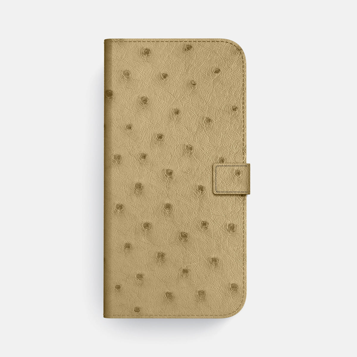 Folio Case with Clasp For iPhone 18 Pro Max In Ostrich -4 | Desert-Sand-Steel