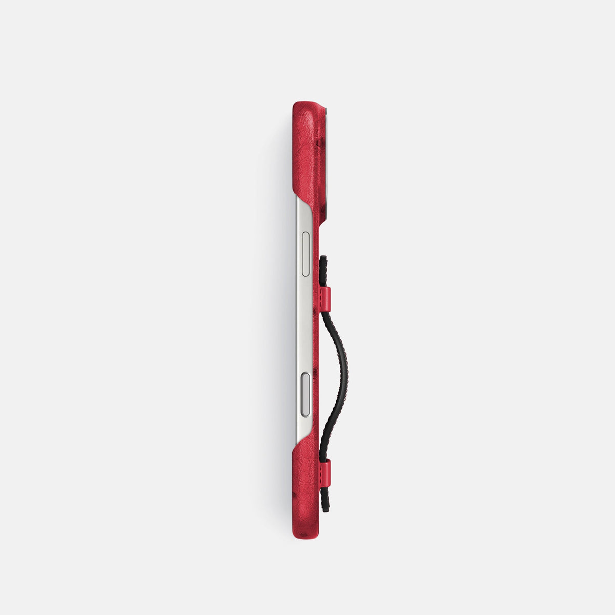 Handle Case Coloré For iPhone 18 Pro In Ostrich -3 | Red-Steel