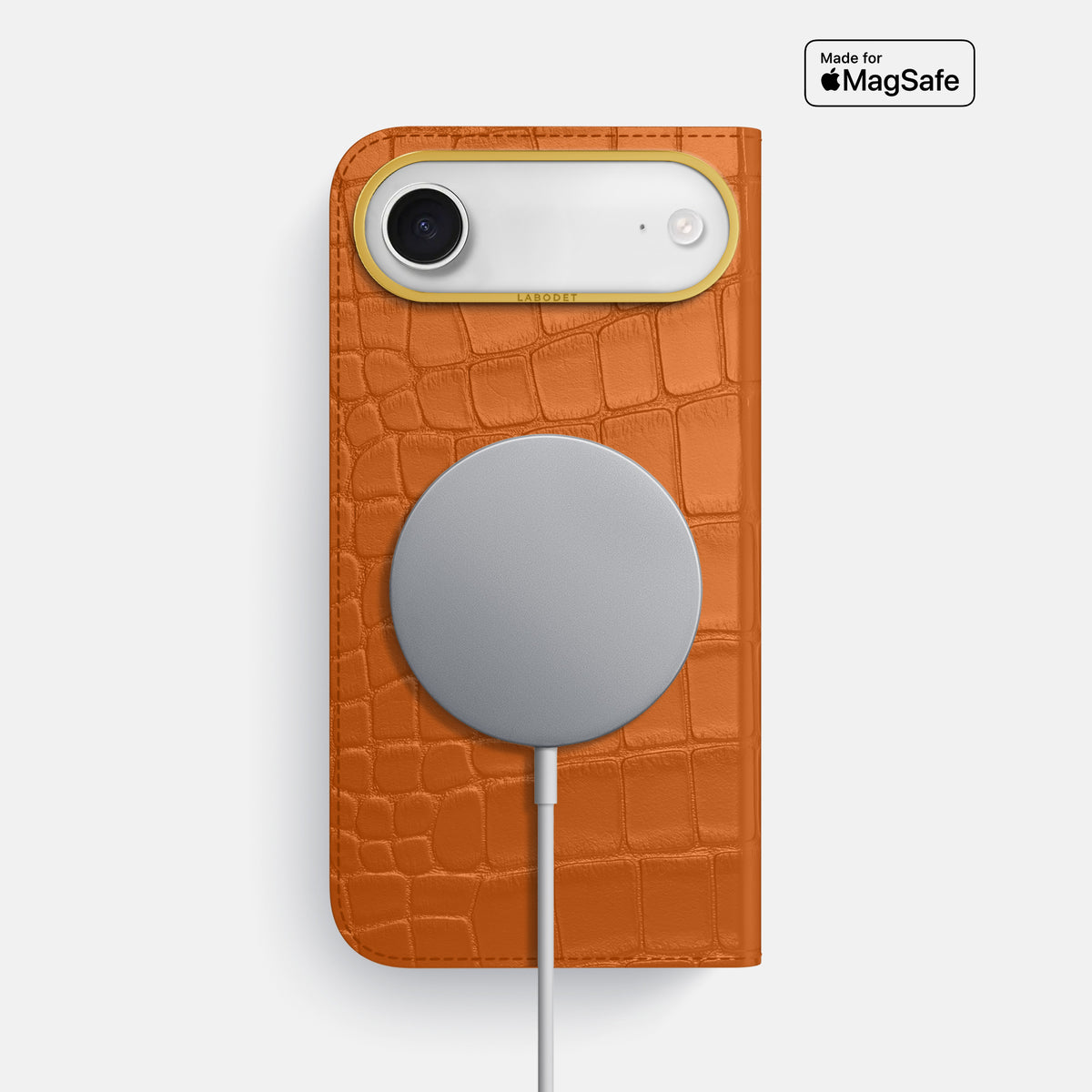 Folio Case For iPhone 17 Air In Alligator -3 | Orange-Gold