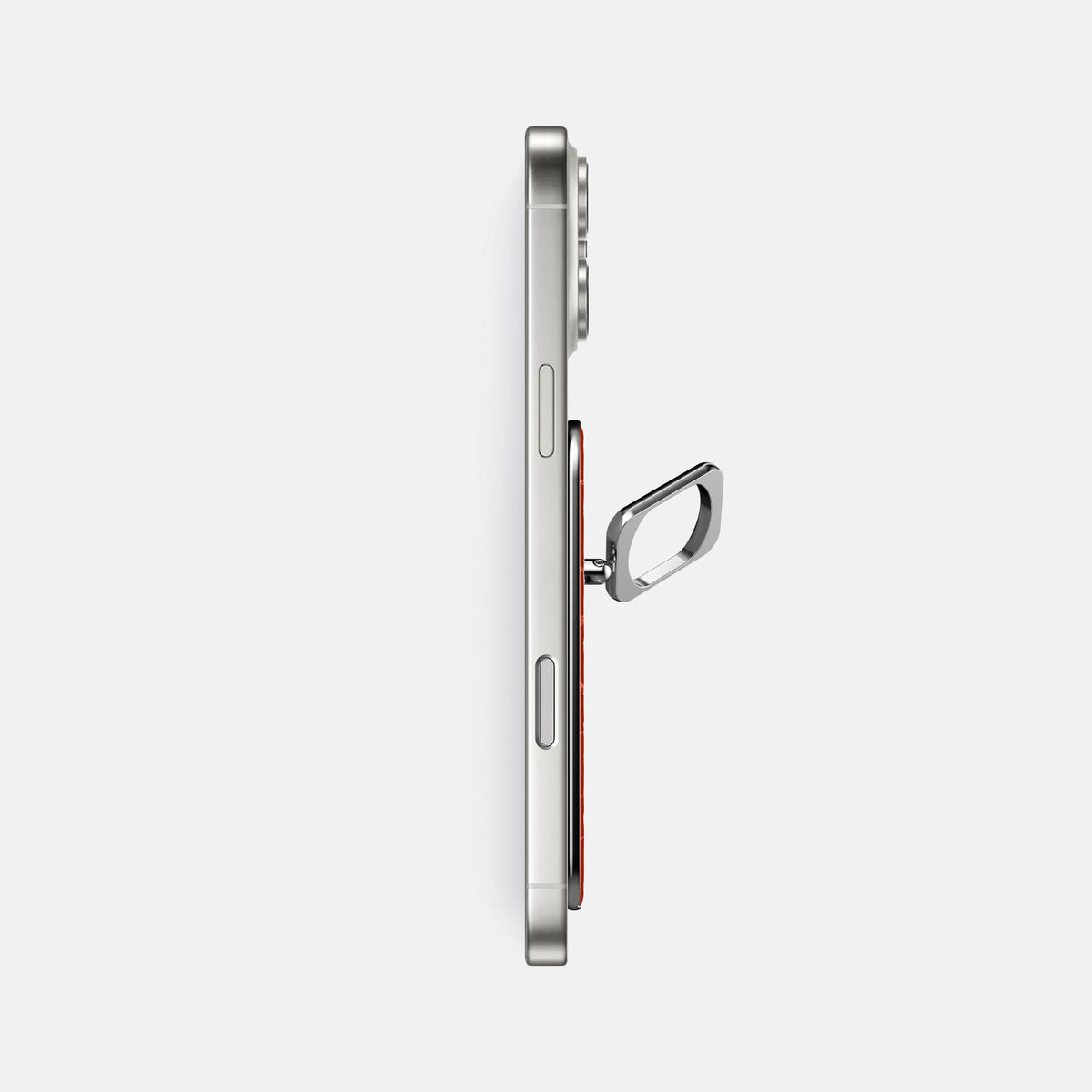 MagSafe Ring For iPhone 18 Pro Max In Shiny Alligator -3 | Orange-Steel