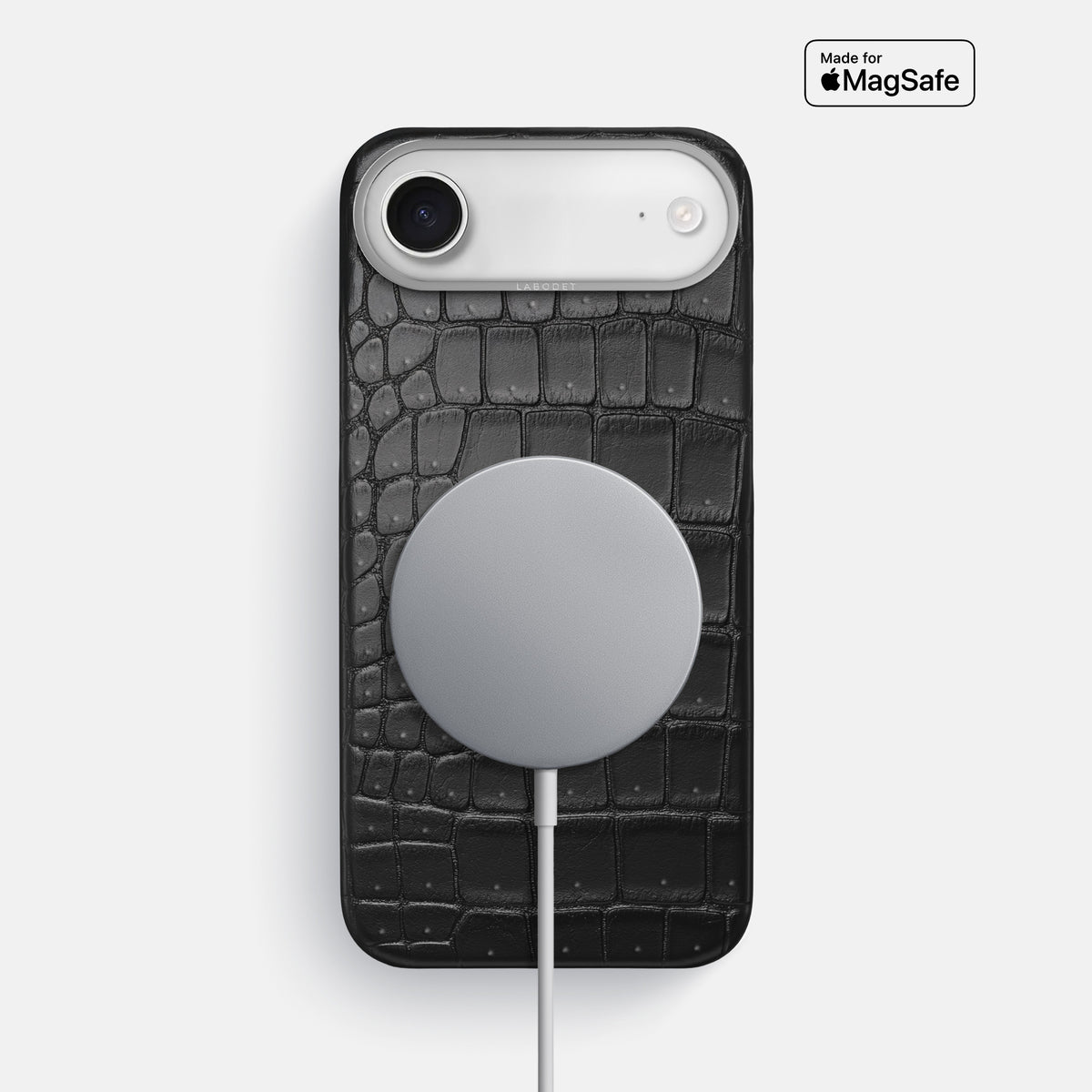 Classic Case For iPhone 17 Air In Porosus Crocodile -5 | Black-Steel