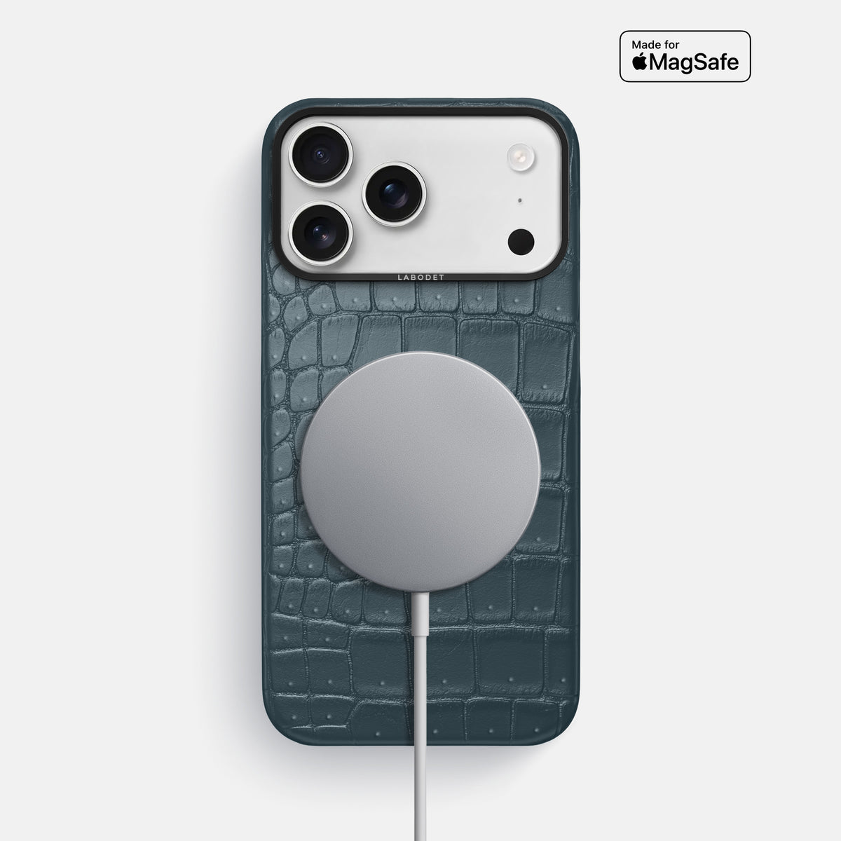 Classic Case For iPhone 17 Pro Max In Porosus Crocodile -5 | Denim-Black