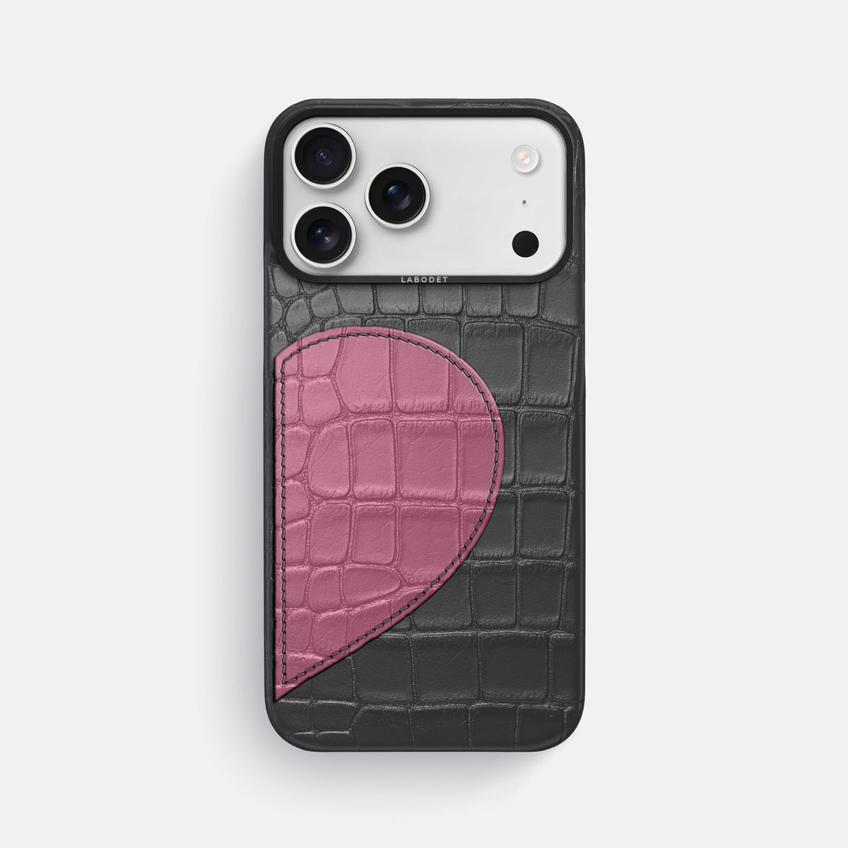 Classic Case With Half Heart - Right For iPhone 18 Pro Max In Alligator -1 | Grey-Black
