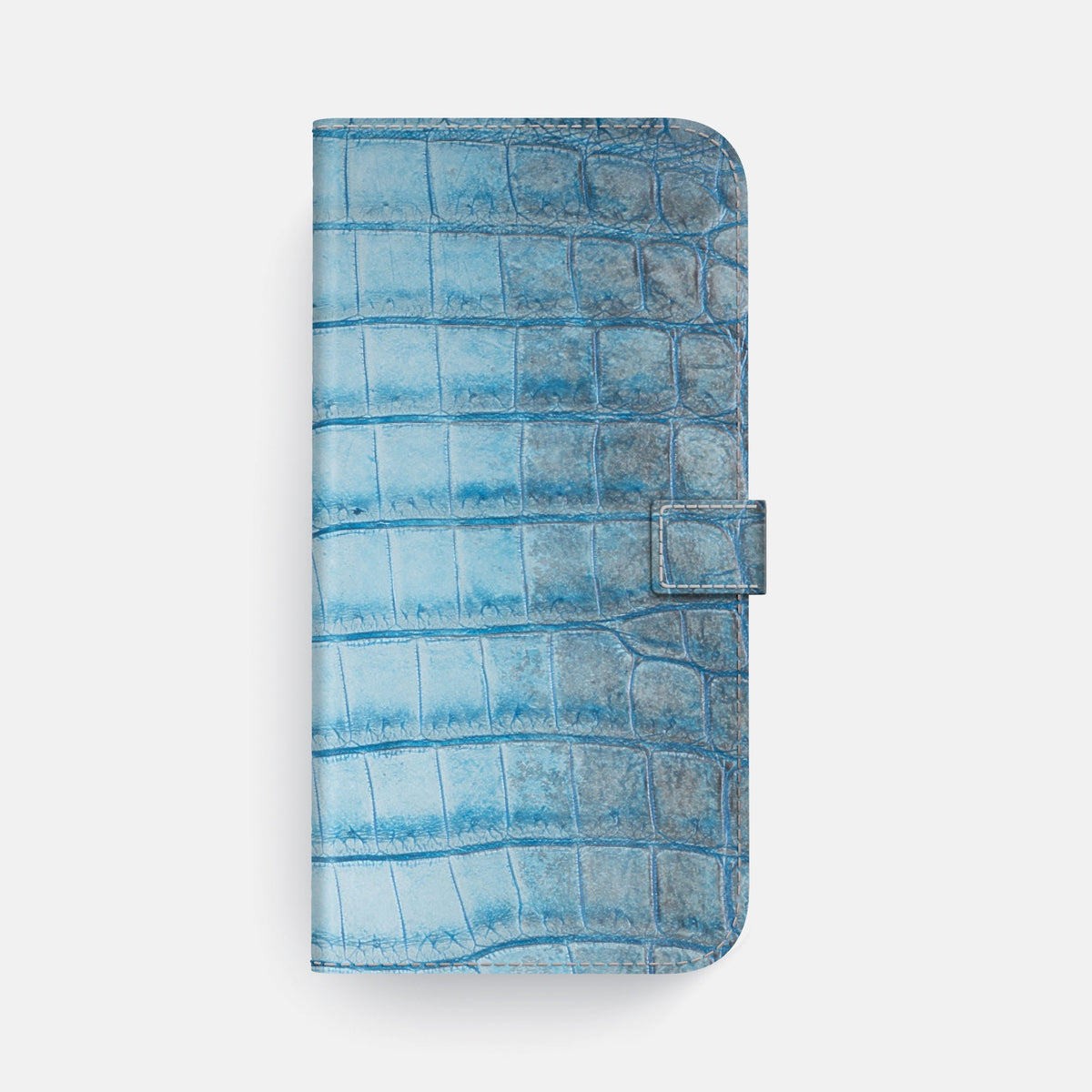 Folio Case with Clasp For iPhone 18 Pro Max In Himalayan Crocodile -4 | Ice-Blue-Steel