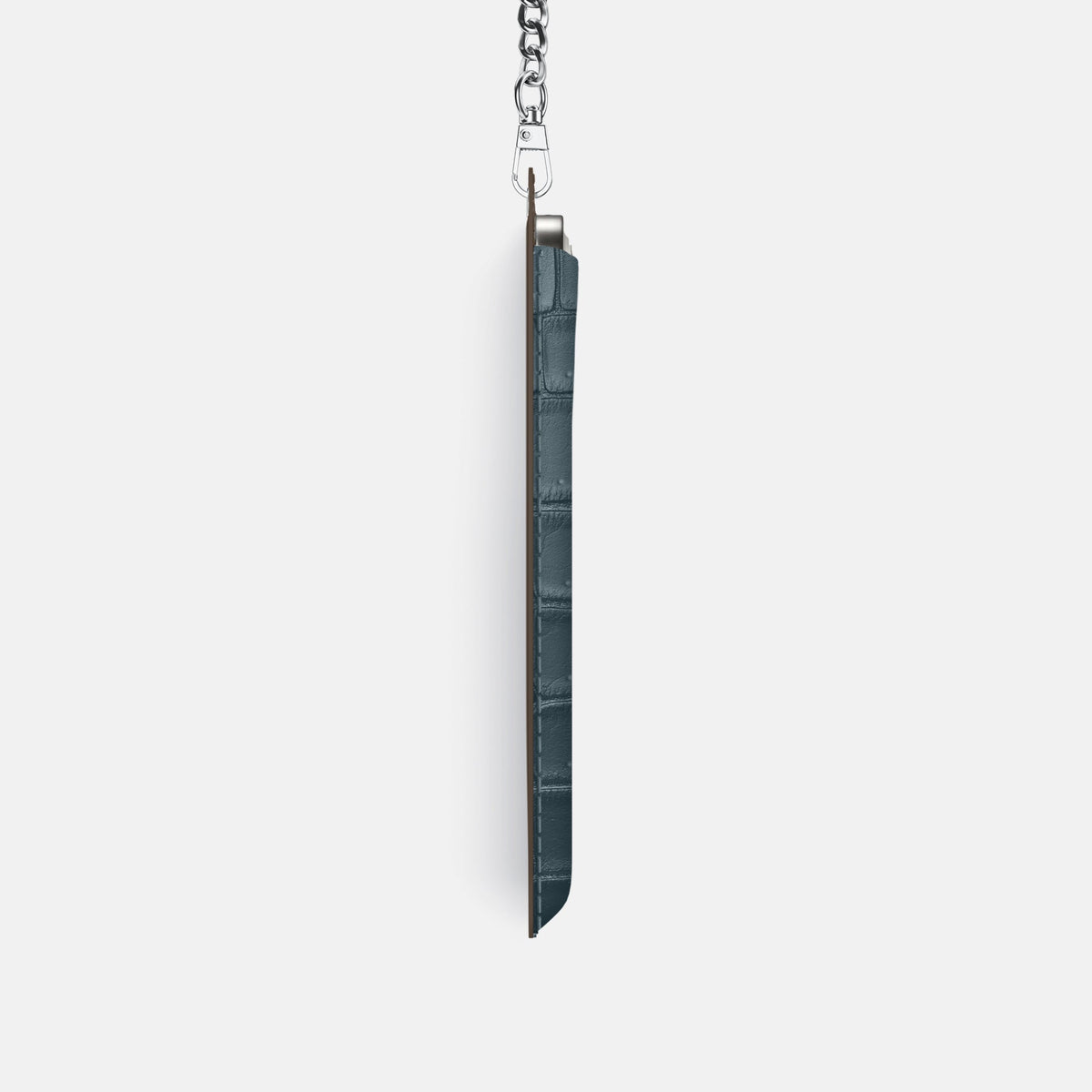 Crossbody Bag For iPhone 18 Pro In Porosus Crocodile -4 | Denim-Steel