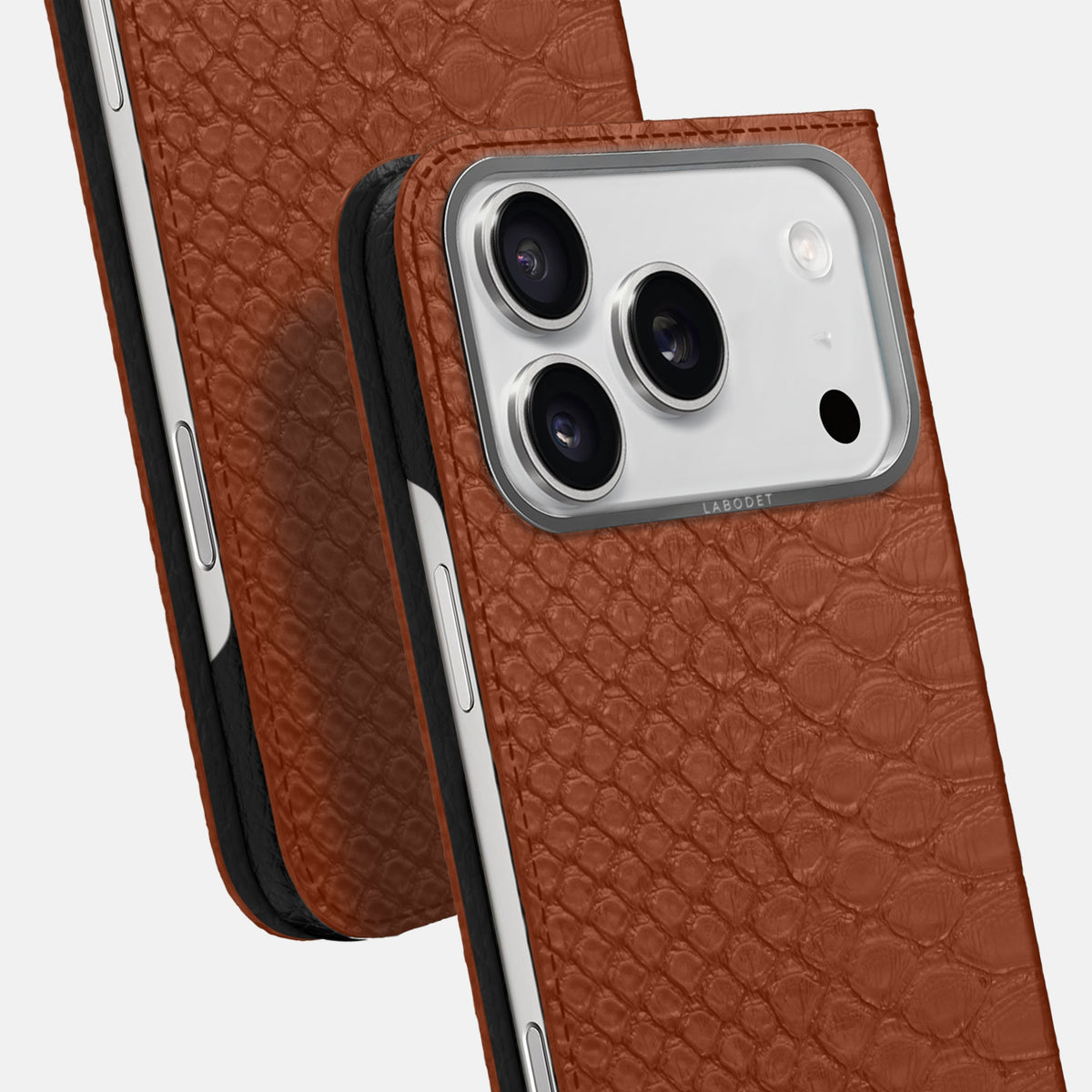 Folio Case For iPhone 18 Pro In Python -5 | Medium-Brown-Steel