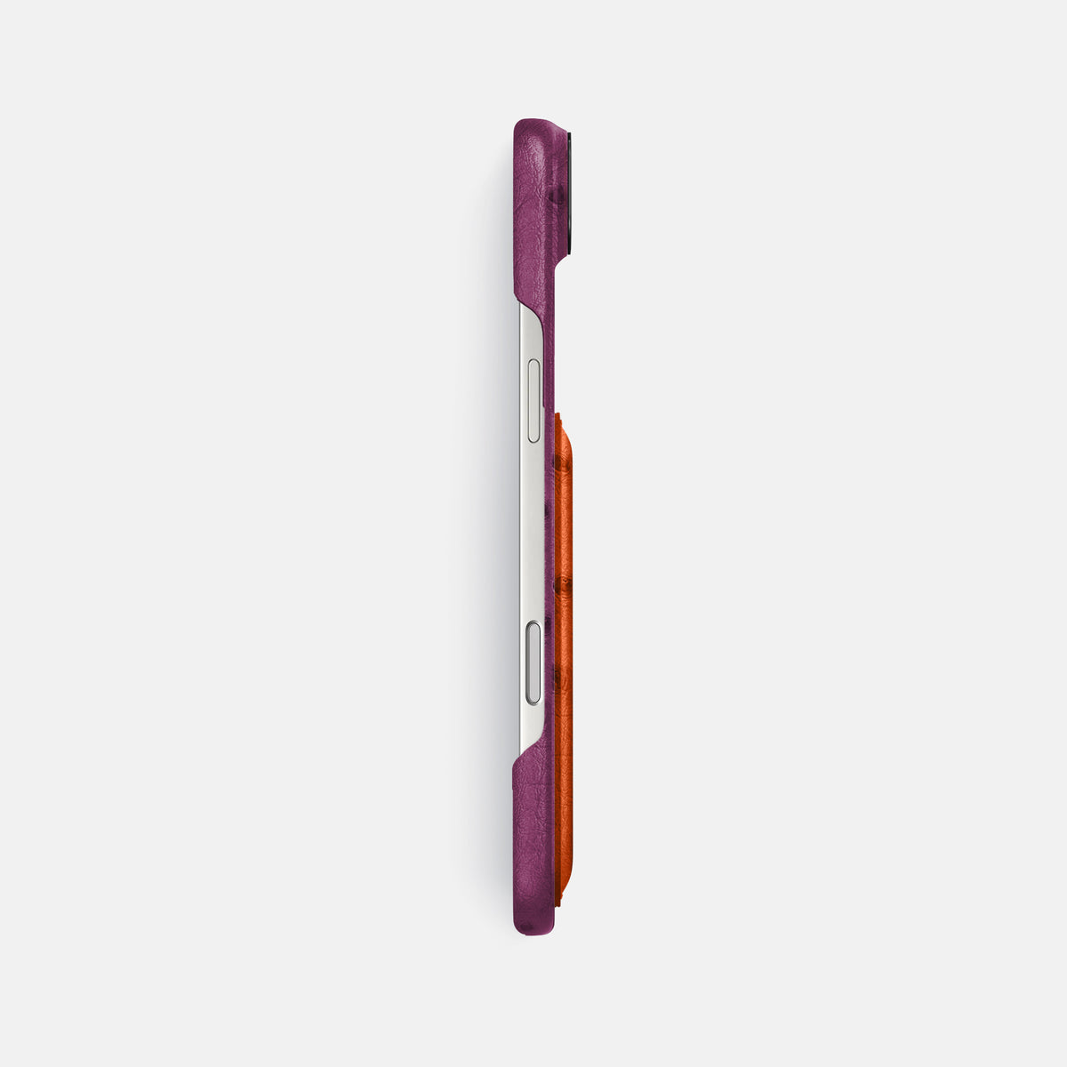 Double Card Case Coloré For iPhone 17 Air In Ostrich -3 | Purple-Black