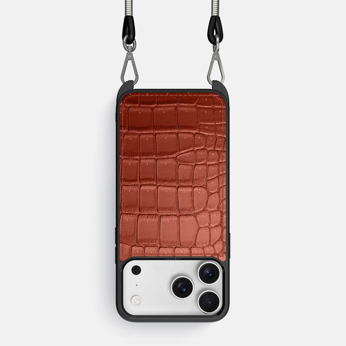 Crossbody Sport Case For iPhone 17 Pro In Porosus Crocodile -1 | Mahogany-Brown