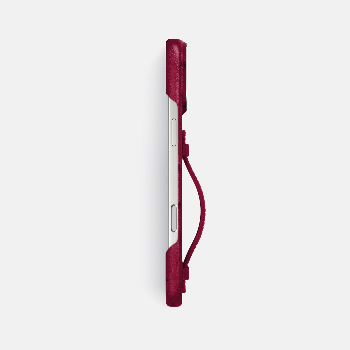 Center Handle For iPhone 18 Pro Max In Ostrich -2 | Bordeaux-Steel