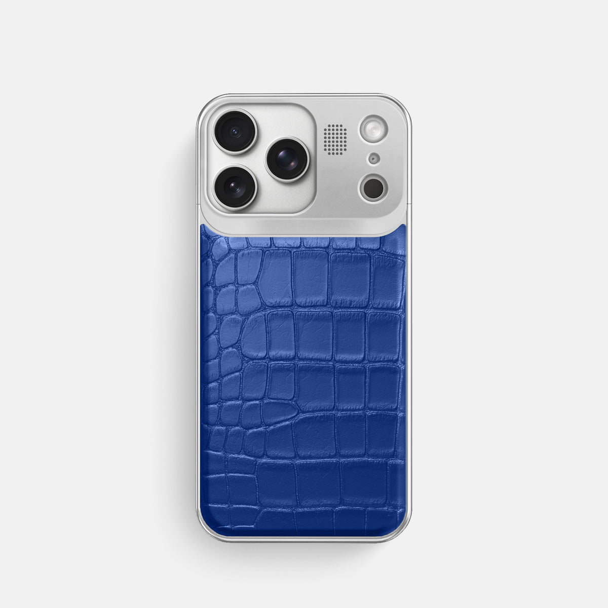 Metal Case For iPhone 17 Pro In Alligator -1 | Royal-Blue-Steel