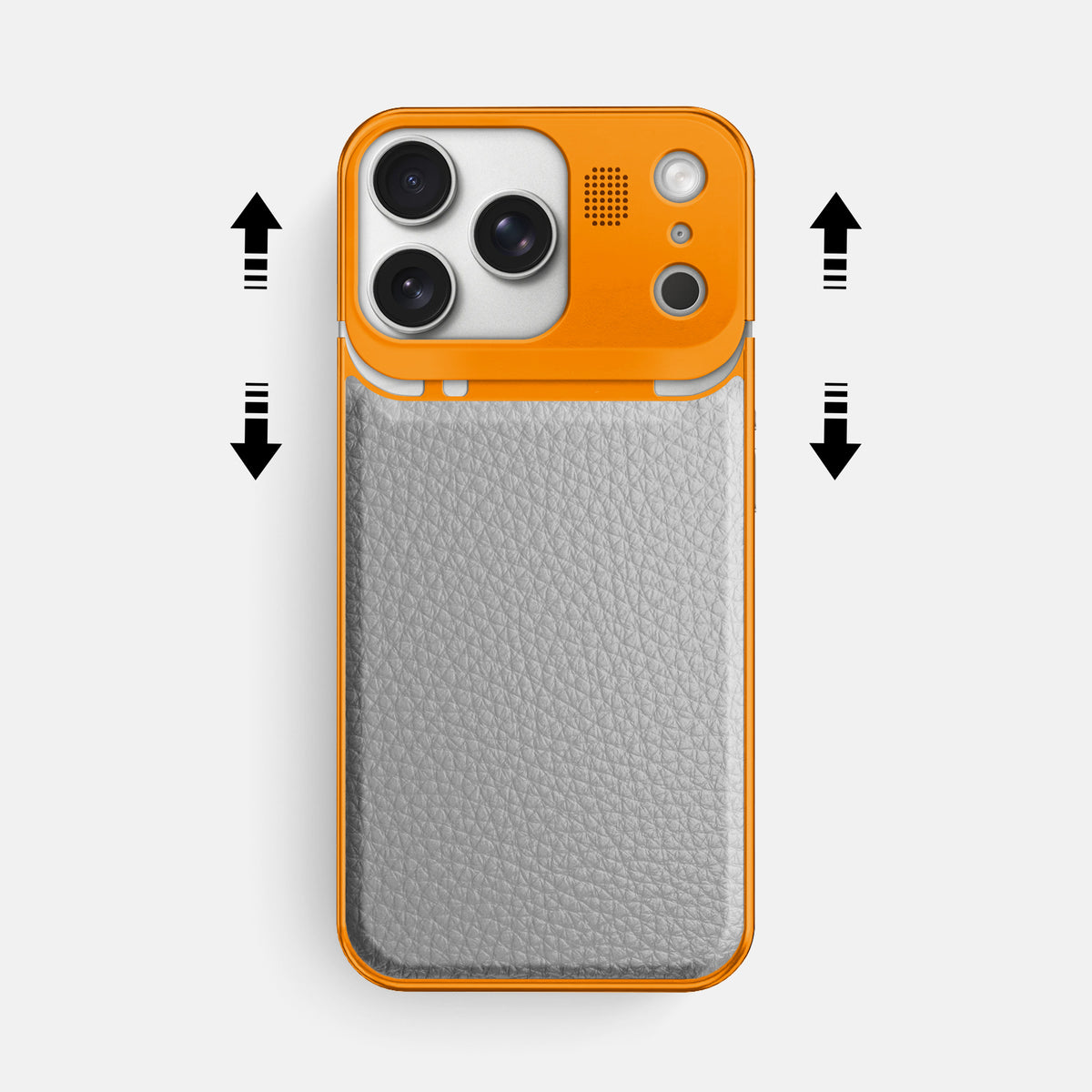 Metal Case For iPhone 17 Pro Max In Calf -2 | Nuage-Orange