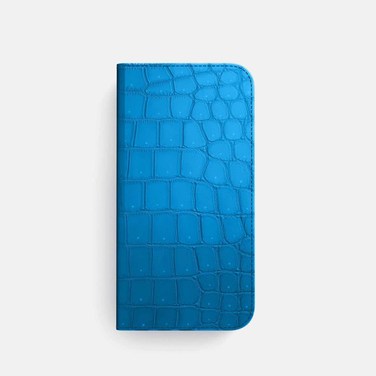 Folio Case with Card For iPhone 18 Pro In Porosus Crocodile -4 | Blue-Lagoon-Steel