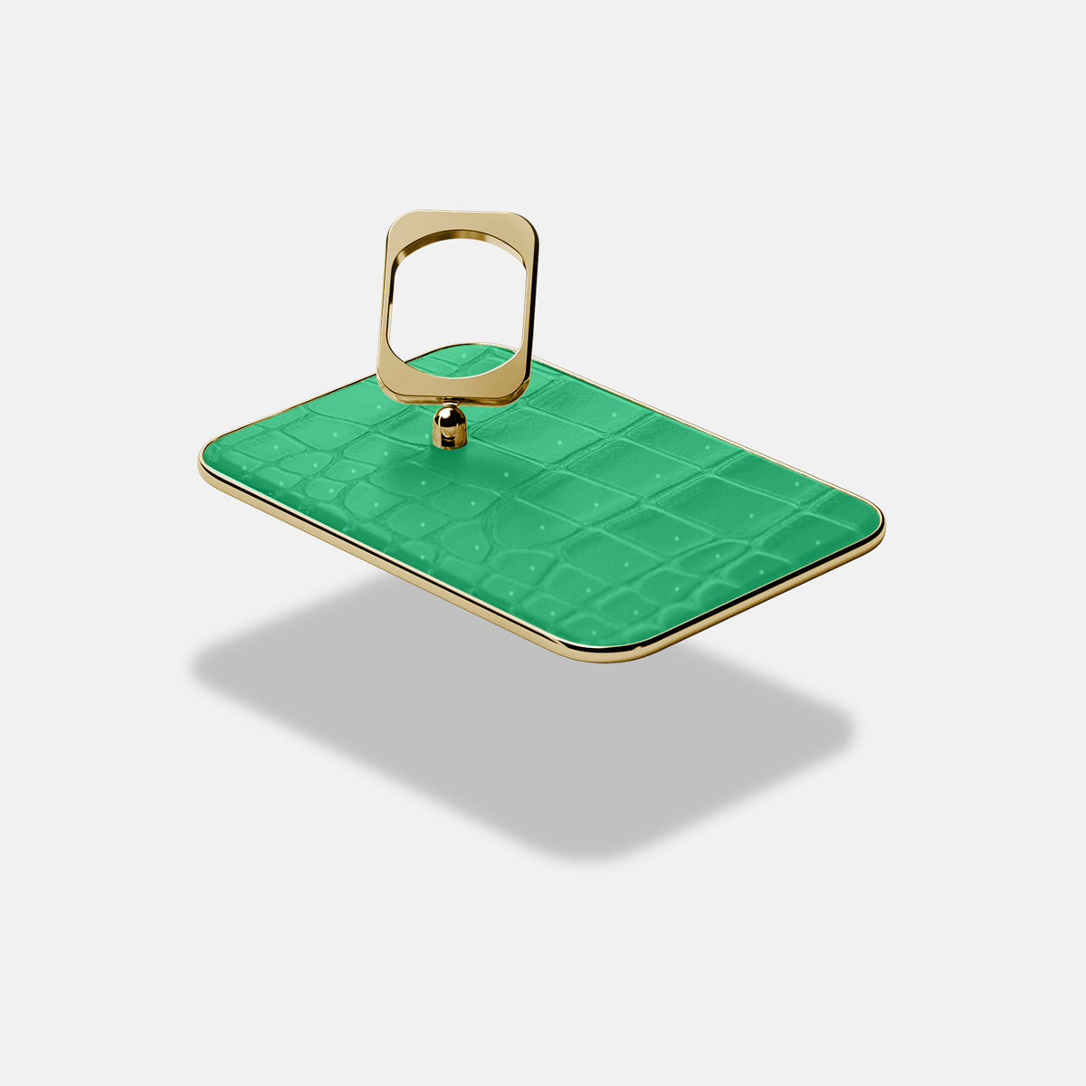 MagSafe Ring For iPhone 17 Pro Max In Porosus Crocodile -4 | Cactus-Green-Gold