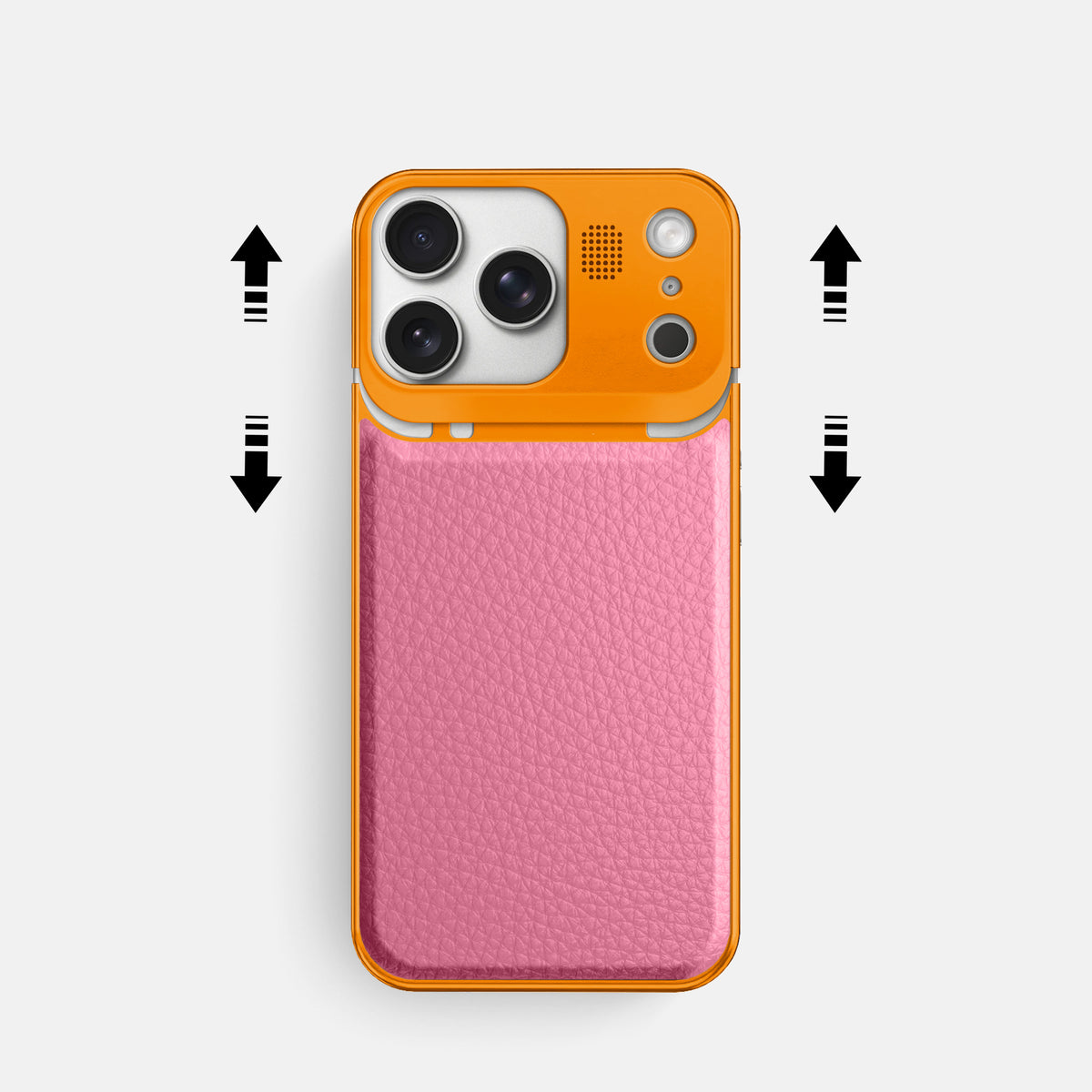 Metal Case For iPhone 17 Pro In Calf -2 | Pink-Orange