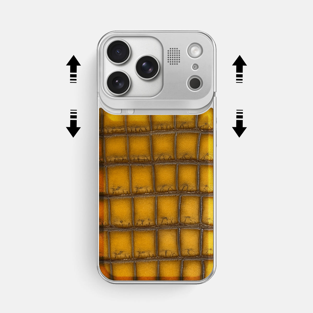 Metal Case For iPhone 17 Pro Max In Patina Alligator -2 | Sydney-Steel