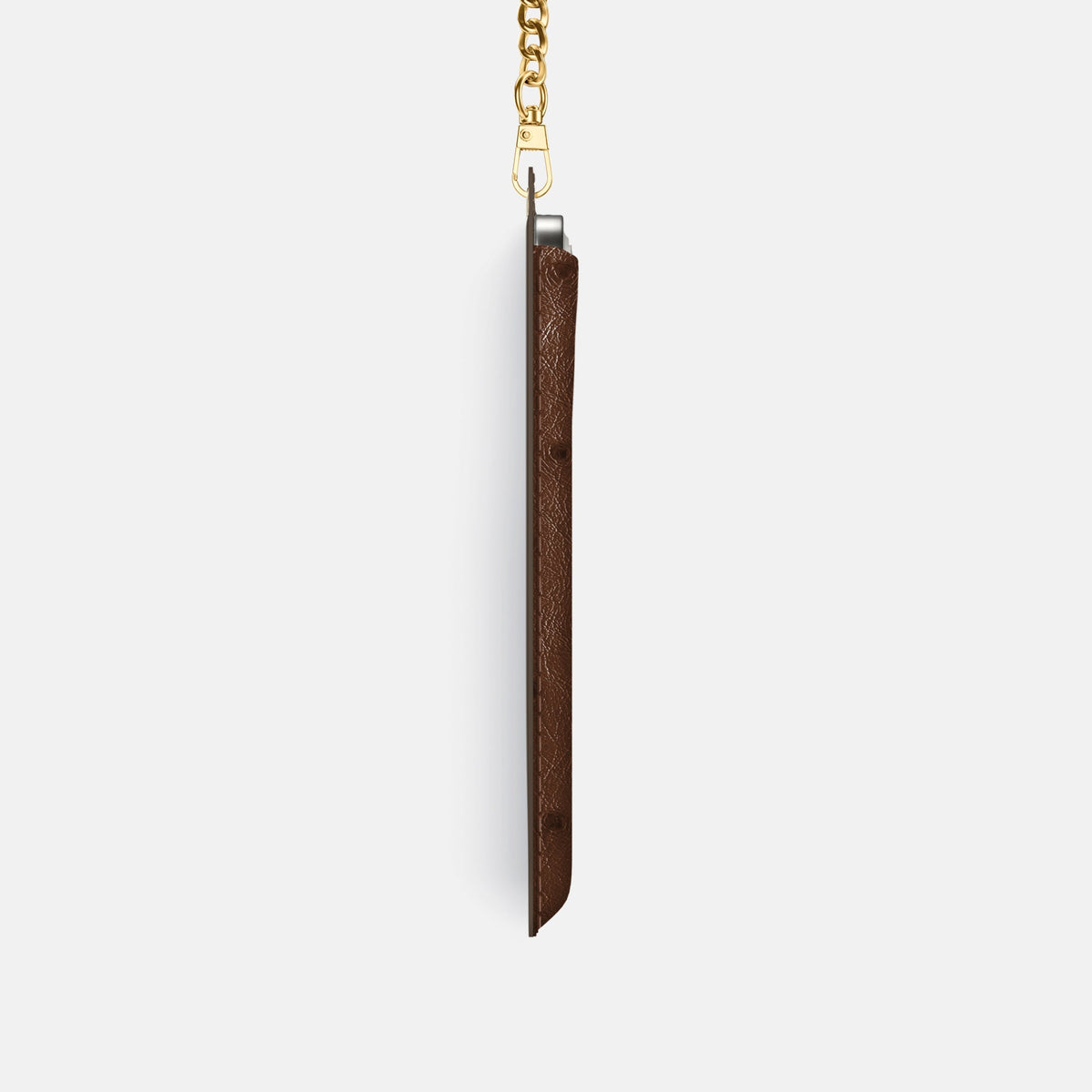 Crossbody Bag For iPhone 18 Pro In Ostrich -4 | Chocolate-Gold