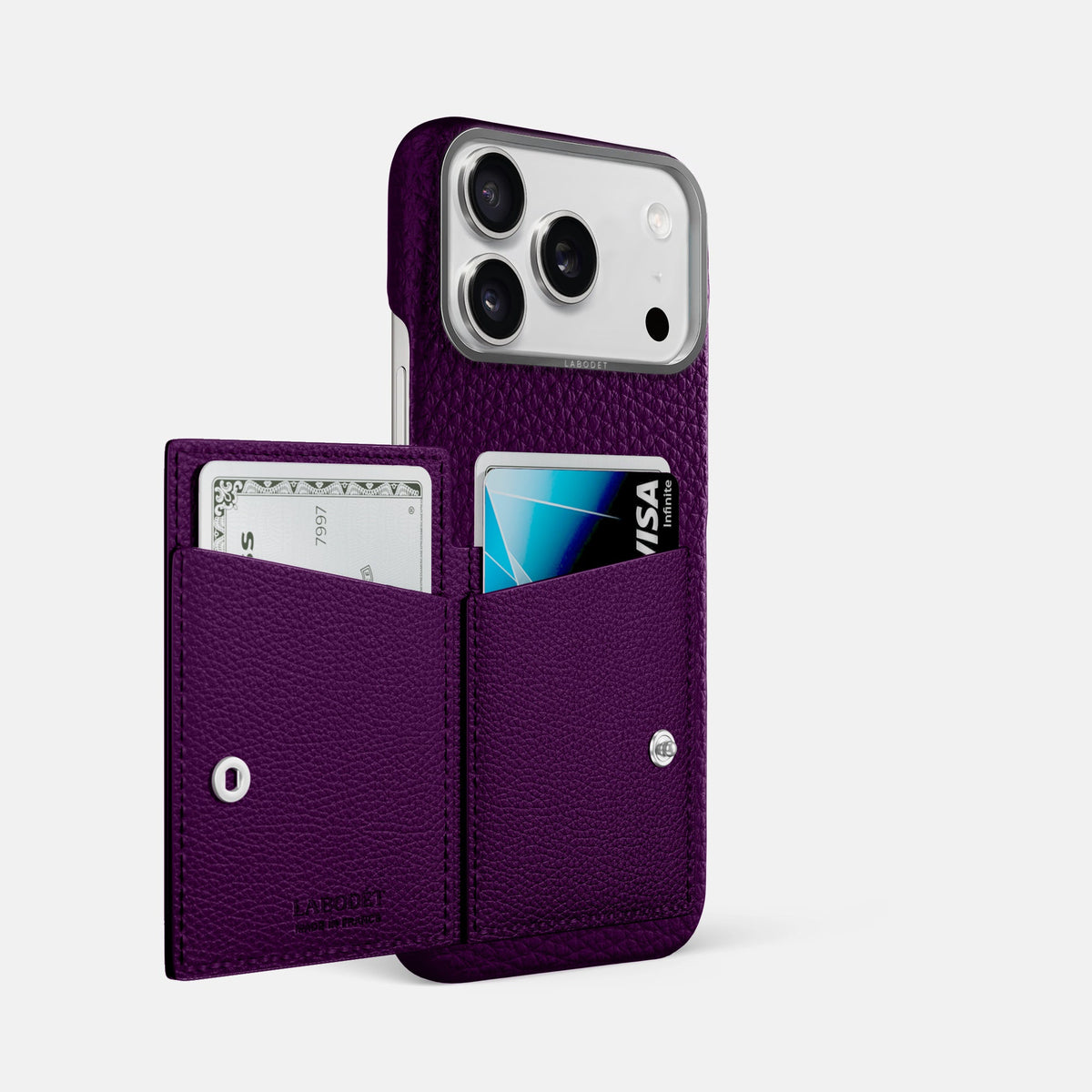 Bi-Fold Case For iPhone 18 Pro Max In Calf -2 | Violet-Steel