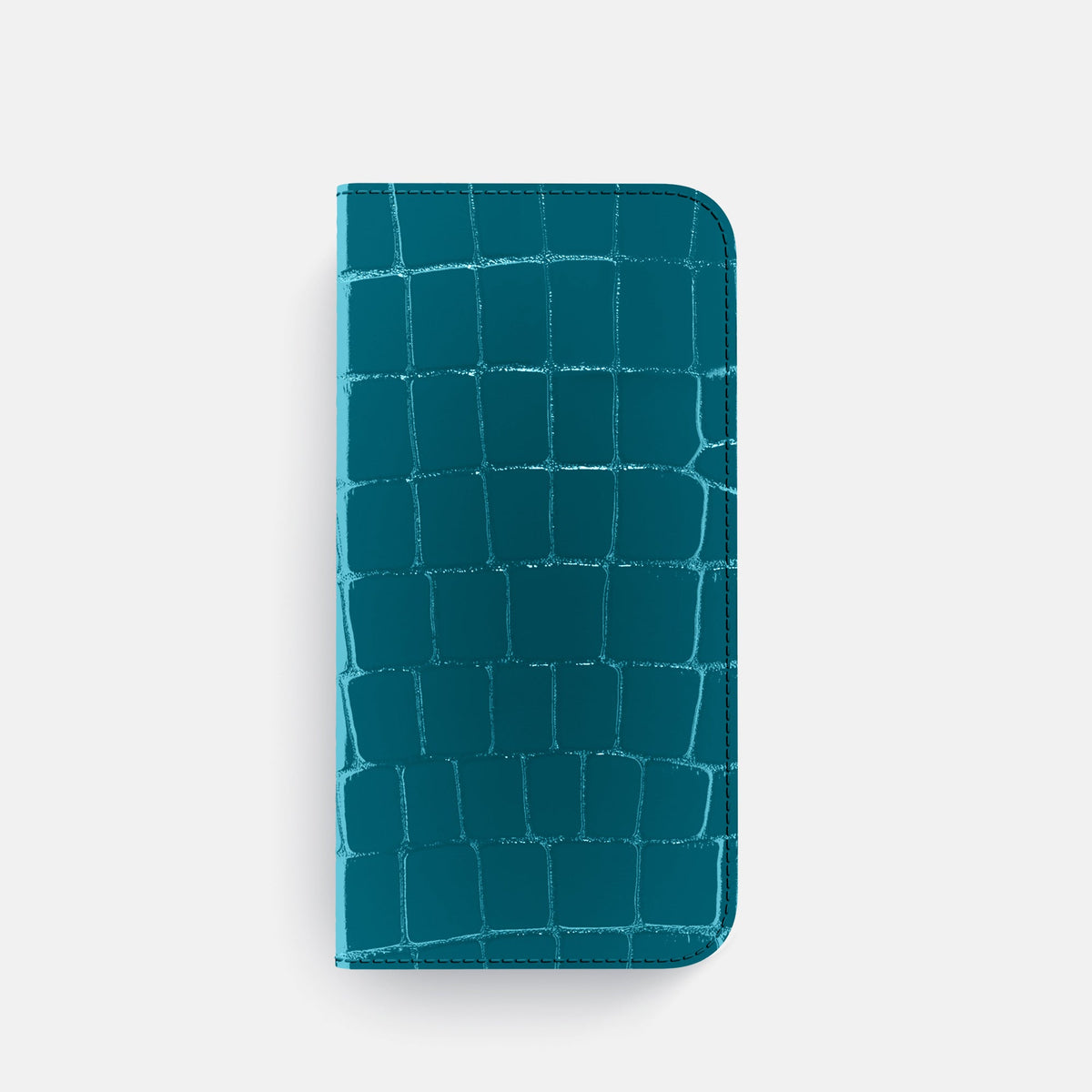 Folio Case For iPhone 18 Pro In Shiny Alligator -4 | Curacao-Black