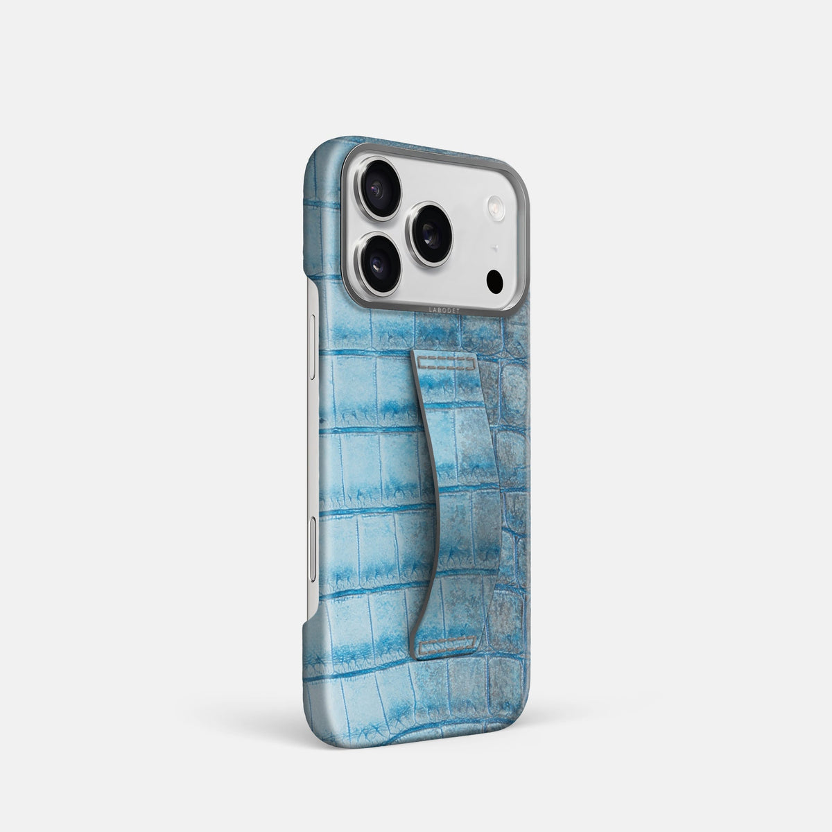 Finger Case For iPhone 18 Pro In Himalayan Crocodile -2 | Ice-Blue-Steel