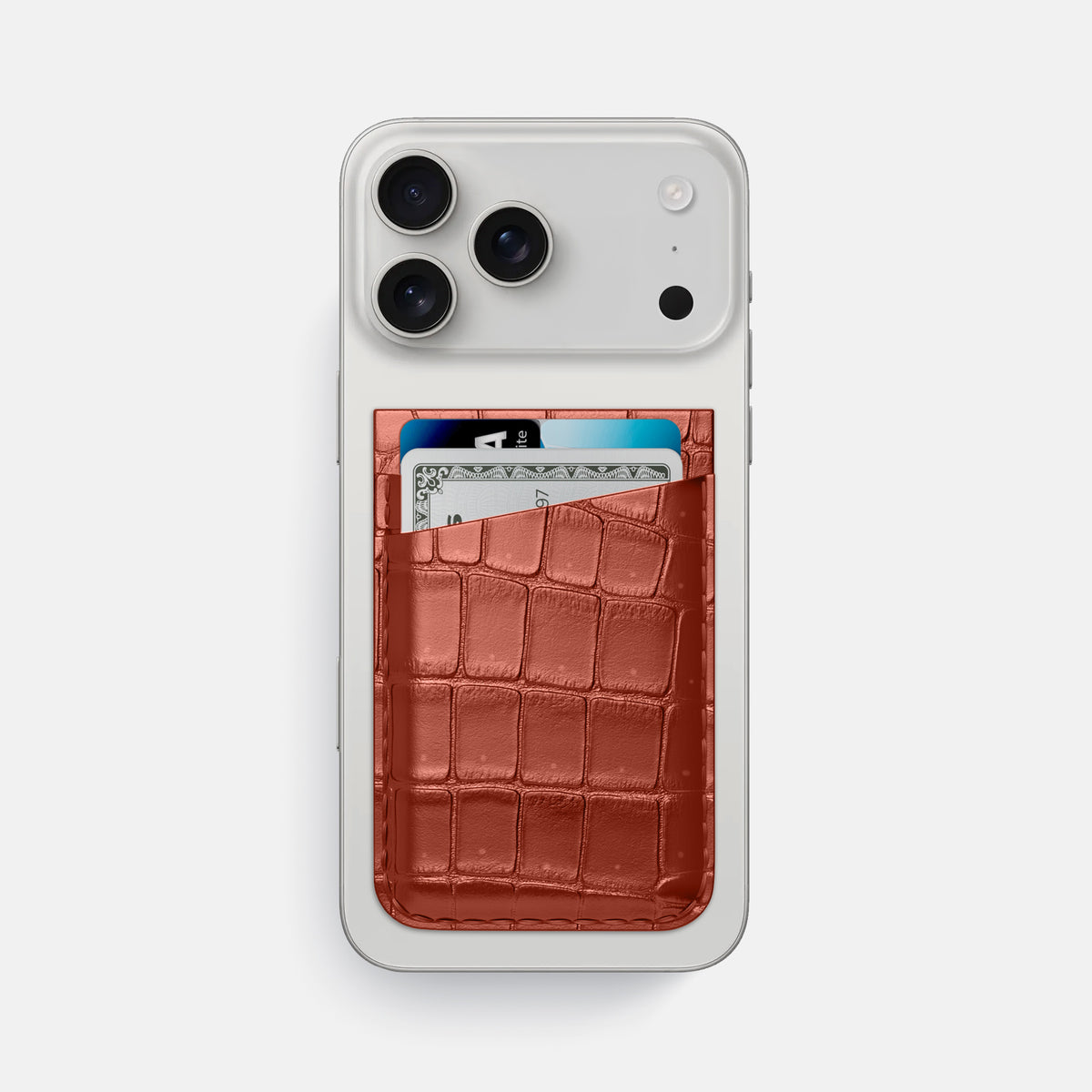 MagSafe Wallet For iPhone 17 Pro Max In Porosus Crocodile -1 | Mahogany-Brown