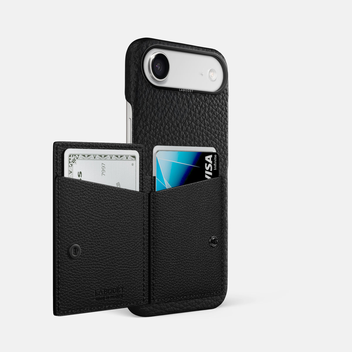 Bi-Fold Case For iPhone 17 Air In Calf -2 | Black-Black