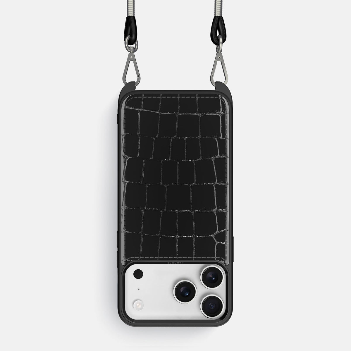 Crossbody Sport Case For iPhone 18 Pro In Shiny Alligator -1 | Black