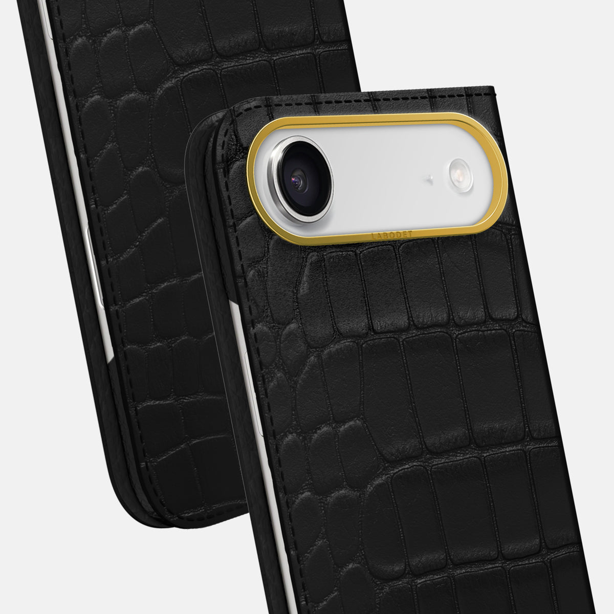Folio Case For iPhone 17 Air In Alligator -5 | Black-Gold