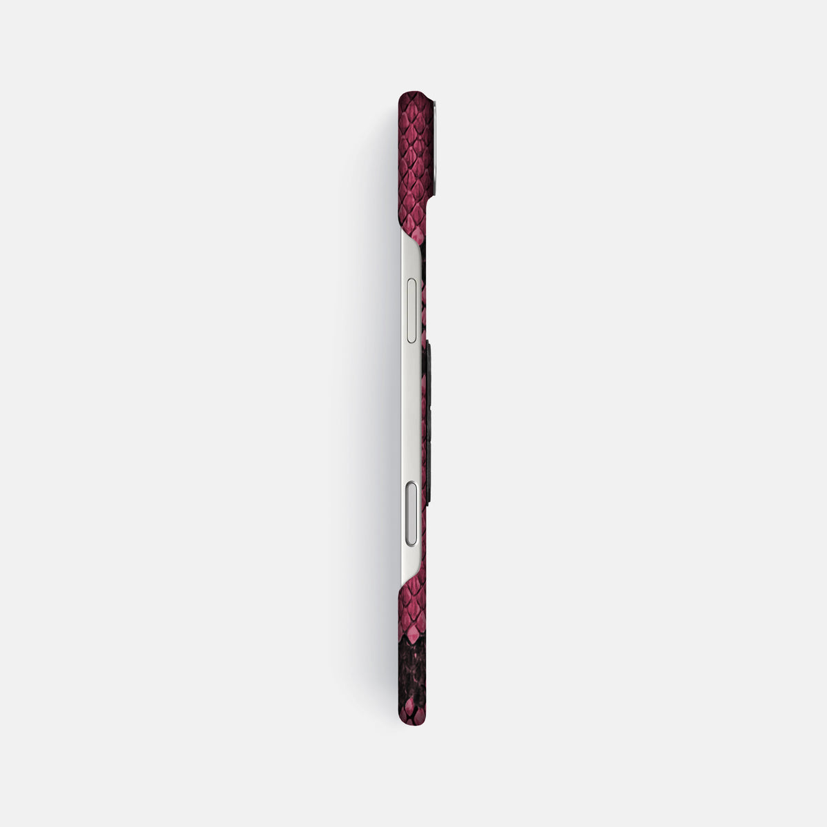Classic Case With Titanium Skull For iPhone 17 Air In Deluxe Python -3 | Burgundy-Steel