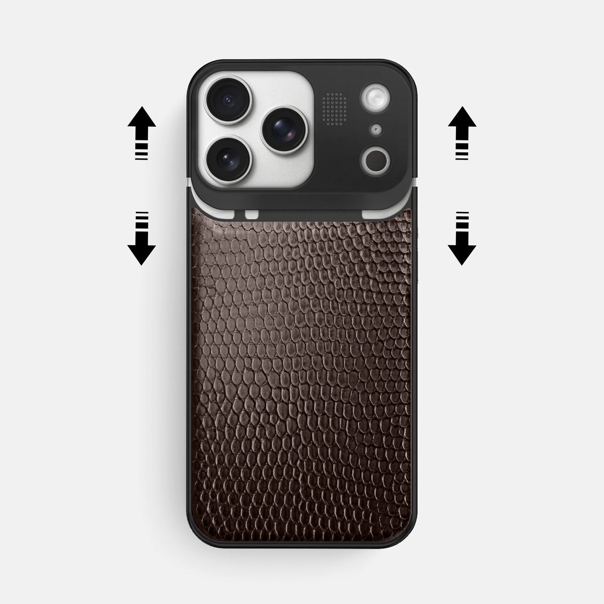 Metal Case For iPhone 17 Pro Max In Lizard -2 | Brown-Black