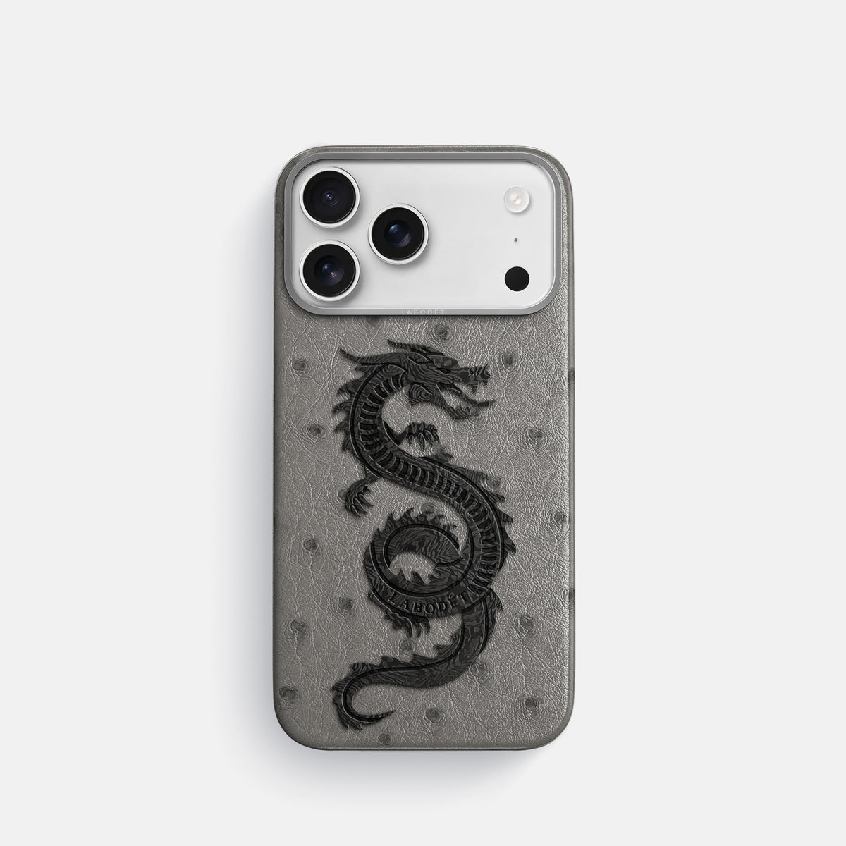 Classic Case With Carbon Dragon For iPhone 17 Pro In Ostrich -1 | Grey-Steel