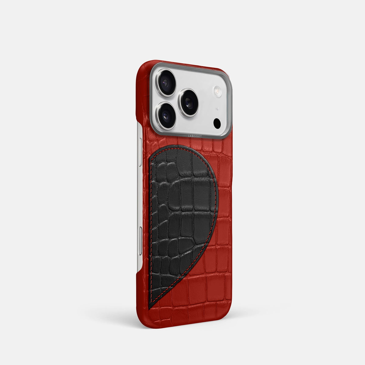 Classic Case With Half Heart - Right For iPhone 18 Pro In Alligator -2 | Red-Steel