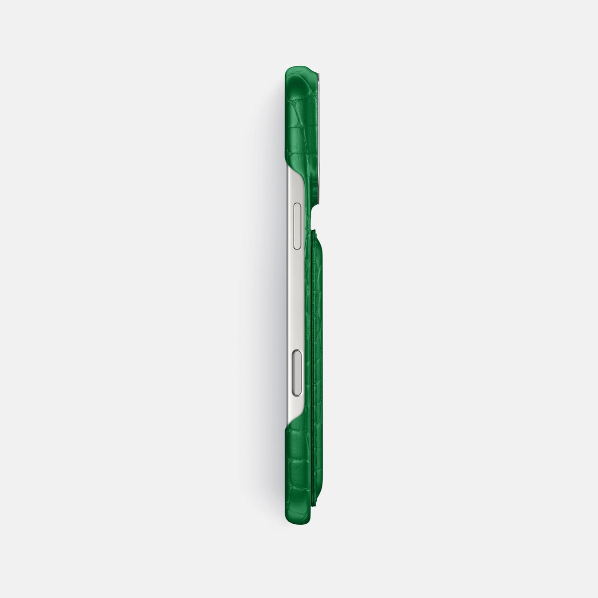 Double Card Case For iPhone 18 Pro Max In Alligator -3 | Forest-Green-Steel