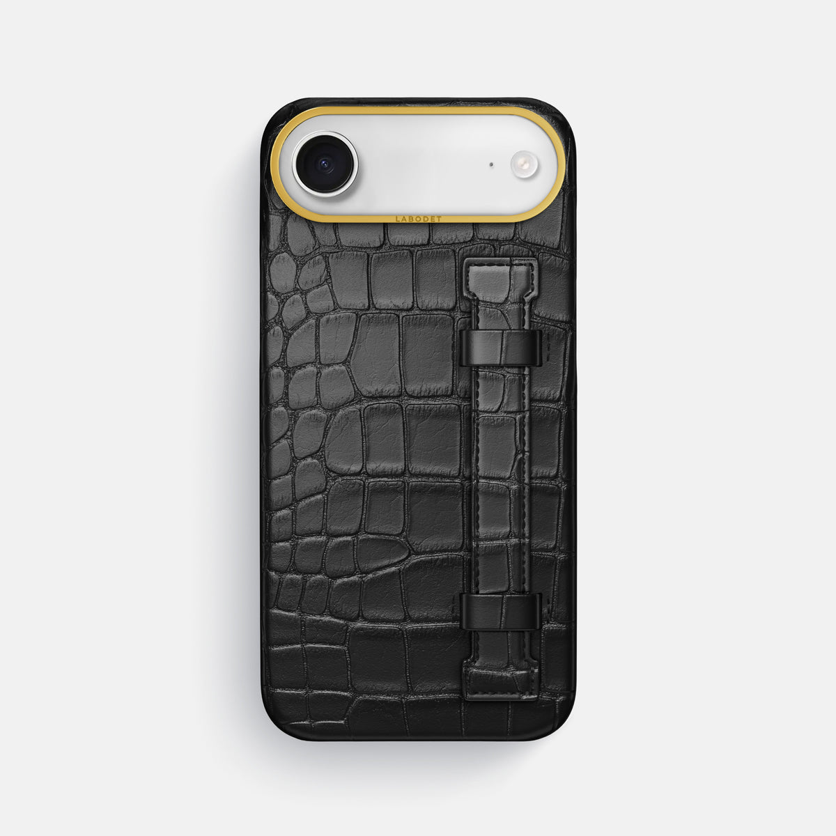 Handle Case For iPhone 17 Air In Alligator -1 | Black-Gold